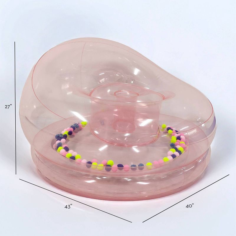 slide 4 of 4, PM&J Home Prism Pom Pom Pink Multi Blow Up Chair, 1 ct