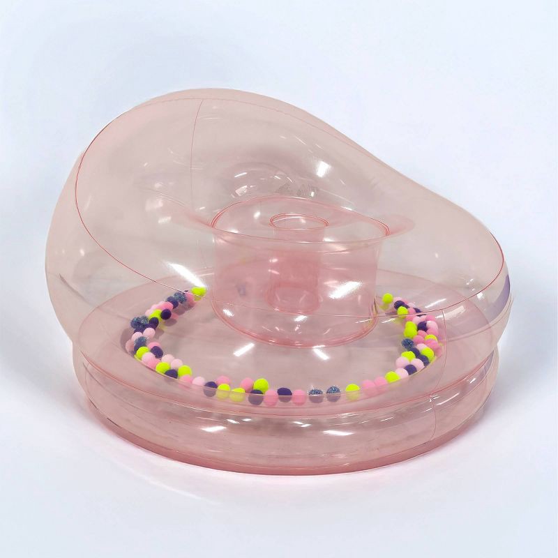 slide 1 of 4, PM&J Home Prism Pom Pom Pink Multi Blow Up Chair, 1 ct