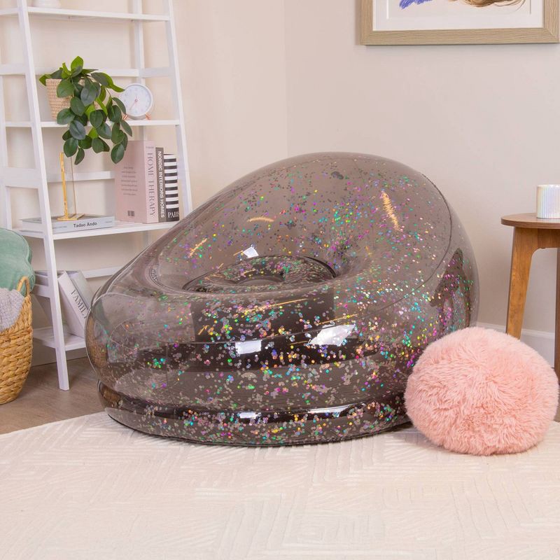 slide 4 of 5, PM&J Home Celestial Garden Blow Up Chair Black/Silver, 1 ct