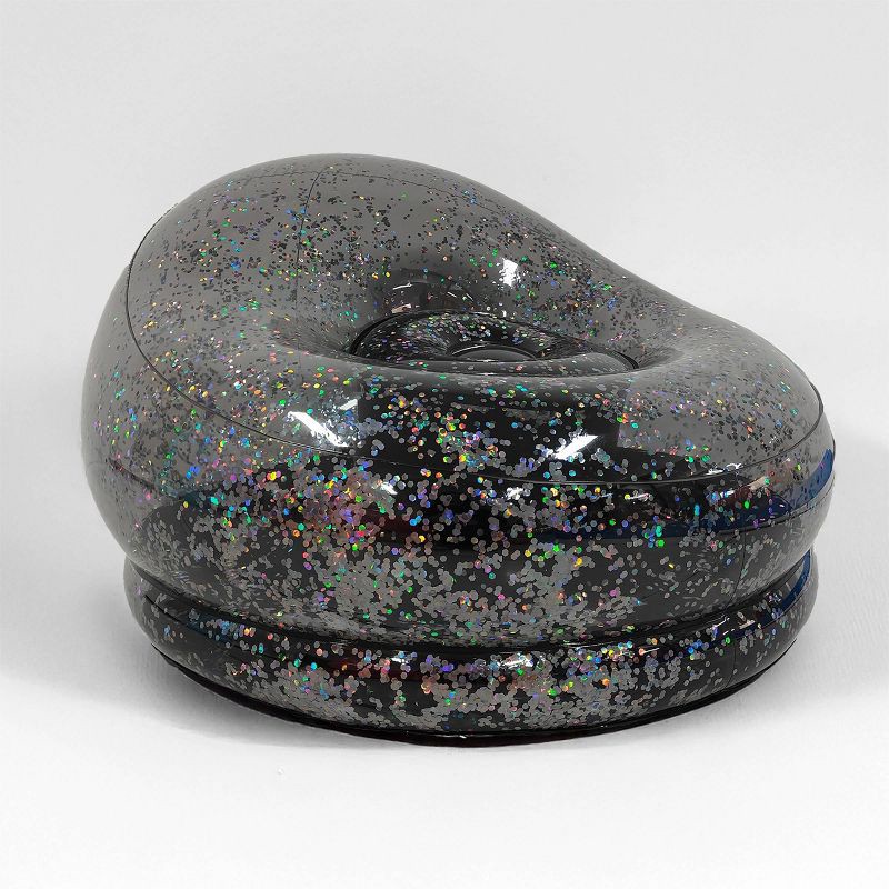 slide 1 of 5, PM&J Home Celestial Garden Blow Up Chair Black/Silver, 1 ct