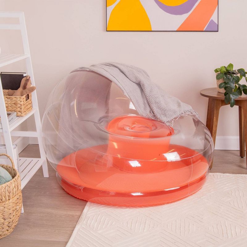 slide 4 of 5, PM&J Home Seek Colorblock Orange Blow Up Chair, 1 ct
