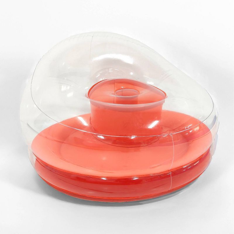 slide 1 of 5, PM&J Home Seek Colorblock Orange Blow Up Chair, 1 ct