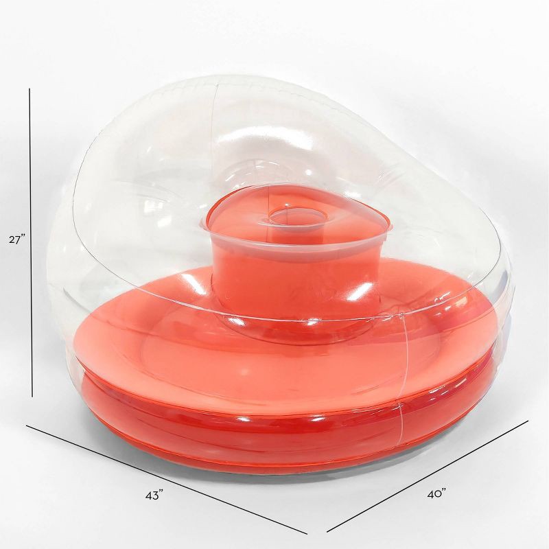 slide 5 of 5, PM&J Home Seek Colorblock Orange Blow Up Chair, 1 ct