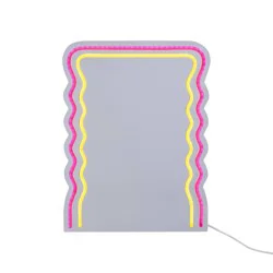 West & Arrow Prism 13" LED Neon Wavy Desk Mirror