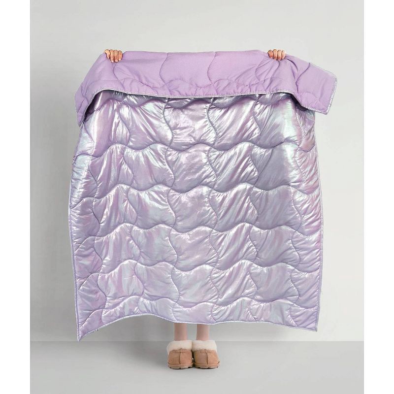 slide 2 of 4, QCNCD Celestial Garden Quilted Metallic Throw, 1 ct