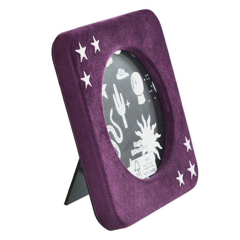 slide 2 of 3, StyleCraft Celestial Garden 5"x5" Purple Velvet Photo Frame, 1 ct
