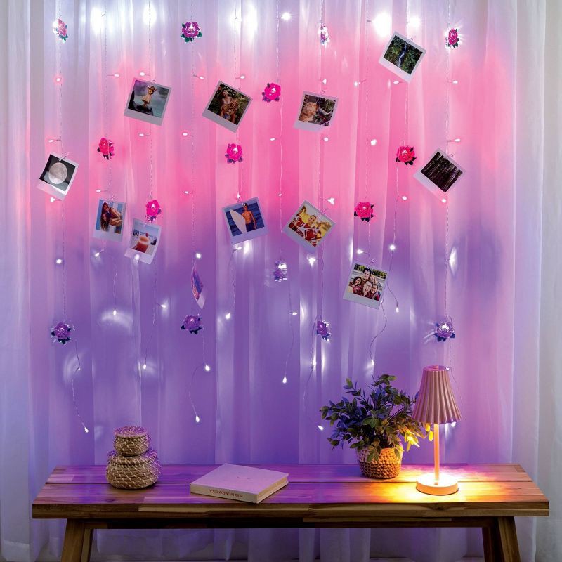 slide 2 of 3, West & Arrow Celestial Garden Roses Curtain Lights with Clips, 1 ct