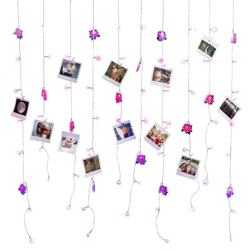 slide 1 of 3, West & Arrow Celestial Garden Roses Curtain Lights with Clips, 1 ct