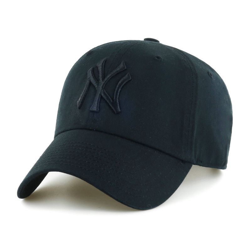 slide 1 of 2, MLB New York Yankees Clean Up Tonal Hat - Black: Adjustable Cotton Baseball Cap, 1 ct