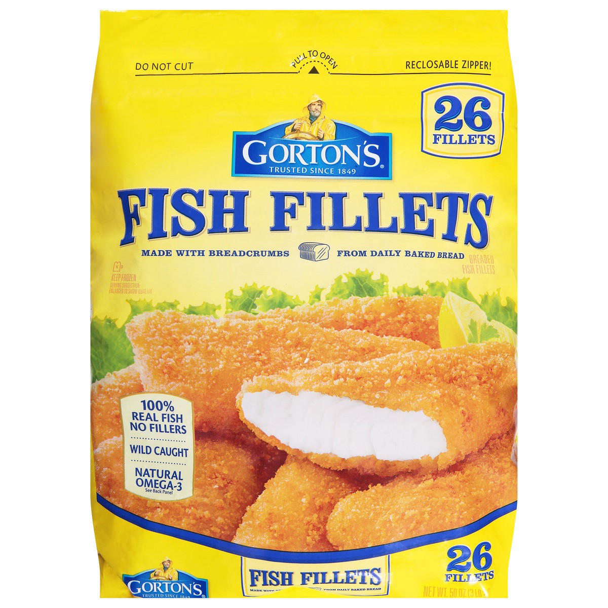 slide 1 of 10, Gorton's Gorton Club Pack Fish Fillet, 50 oz