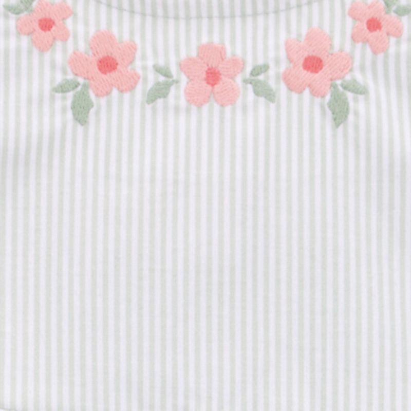 slide 4 of 5, Carter's Just One You® Baby Girls' Striped Floral with Hat - Green 12M: Cotton A-Line Dress Set, 1 ct