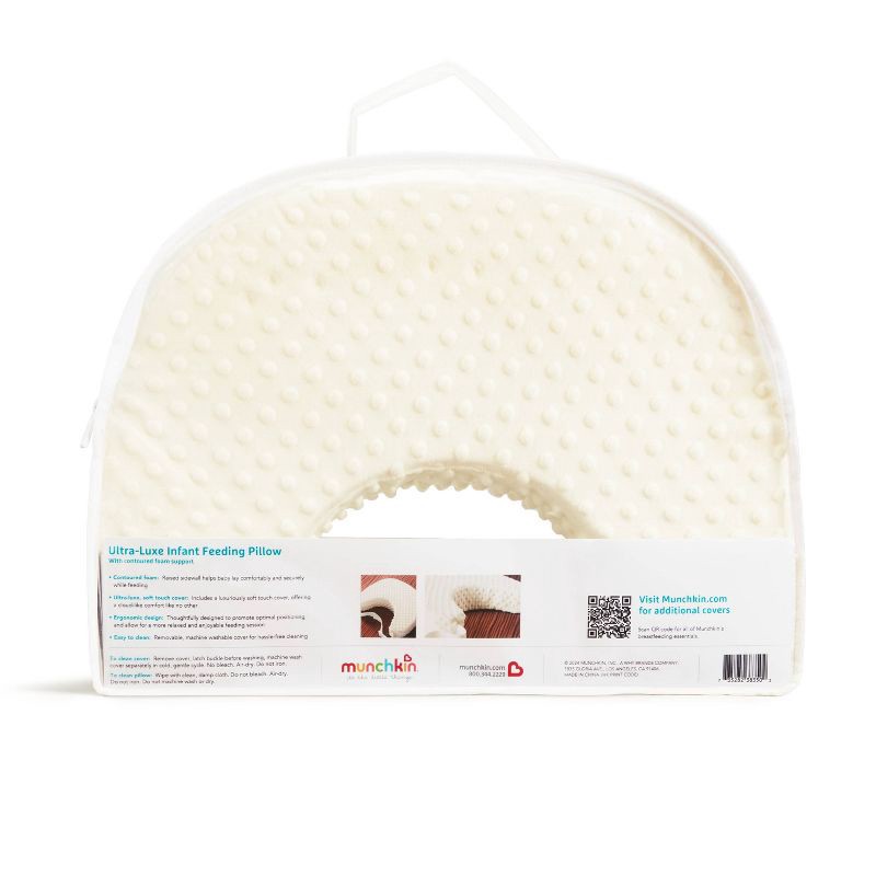 slide 6 of 6, Munchkin Nursing Pillow, Ergonomic Support for Breast and Bottle Feeding, Ultra-Luxe Soft Touch Fabric - White, 1 ct