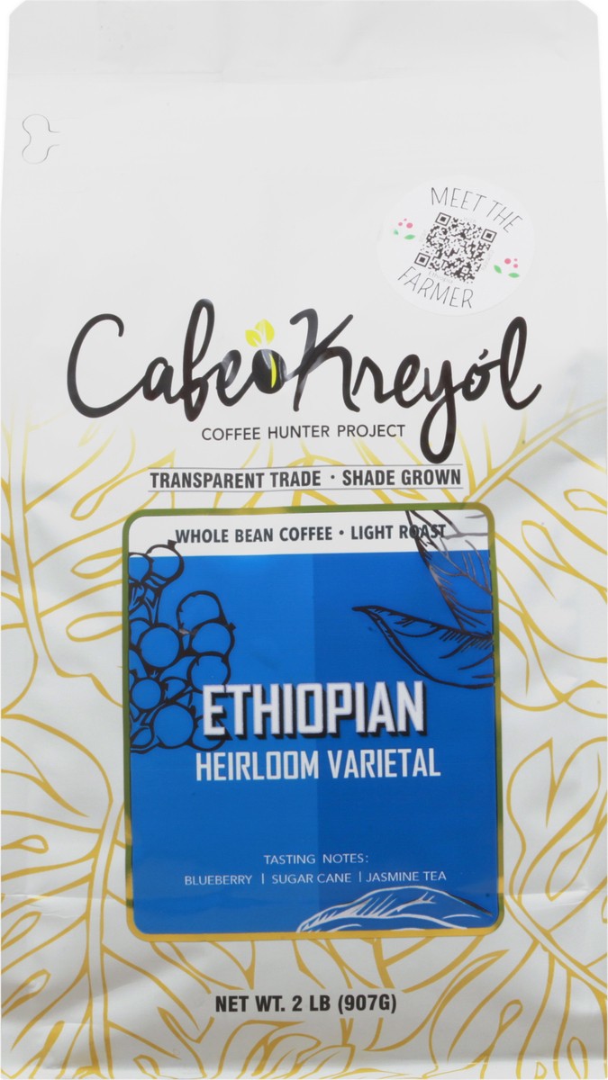 slide 12 of 12, Café Kreyol Ethiopian Light Roast Whole Bean Ethiopian Coffee 2 lb, 2 lb
