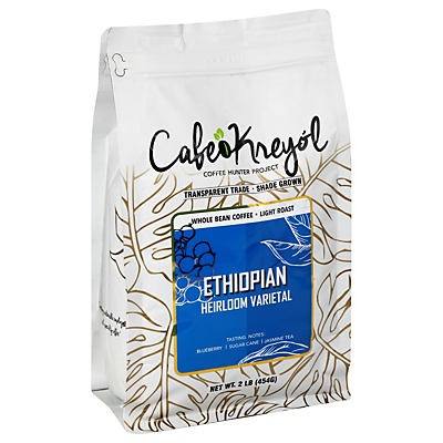 slide 1 of 1, Café Kreyol EthiopianLight Roast Whole Bean Coffee, 2 lb