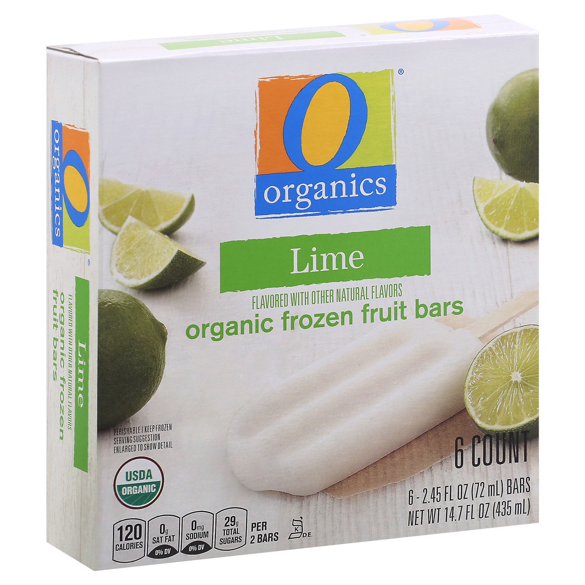 slide 6 of 13, O Orgnc Fruit Bars Lime, 6 ct; 2.45 fl oz