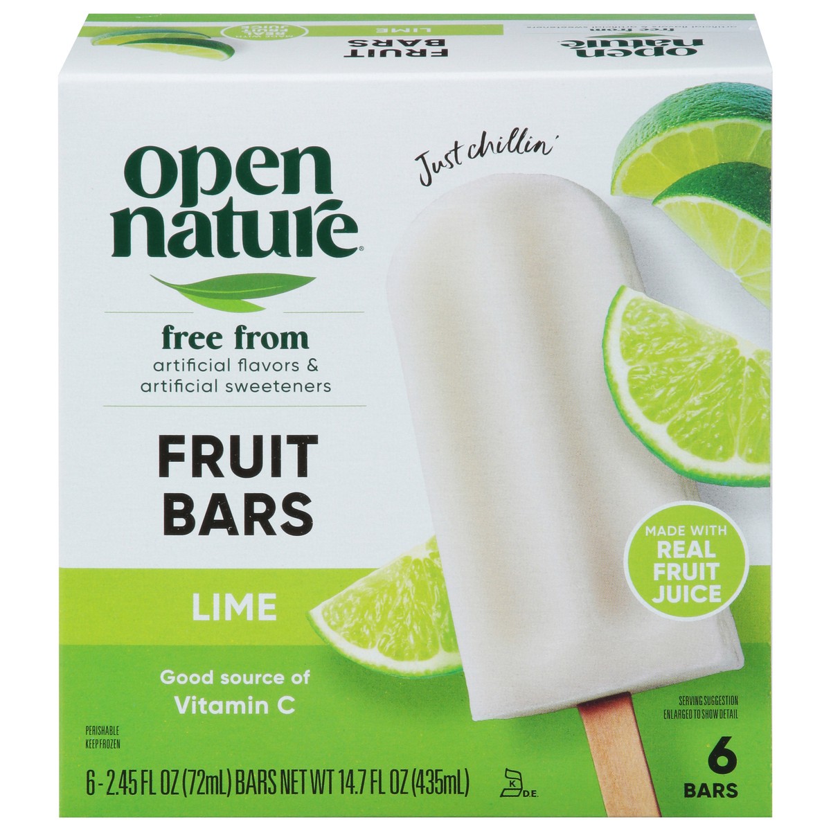 slide 1 of 13, O Orgnc Fruit Bars Lime, 6 ct; 2.45 fl oz