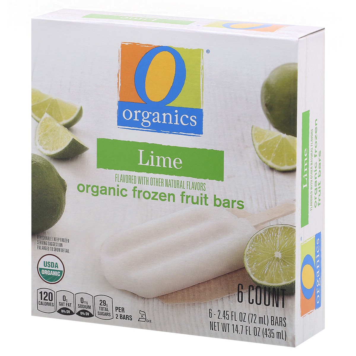 slide 8 of 13, O Orgnc Fruit Bars Lime, 6 ct; 2.45 fl oz