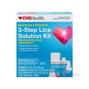 slide 1 of 1, CVS Health Maximum Strength 3-Step Lice Solution Kit, 1 ct