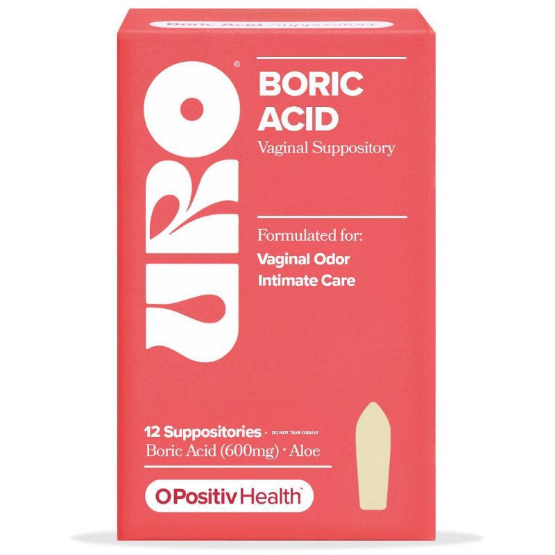 slide 1 of 8, O Positiv URO Boric Acid Suppository - 12ct, 12 ct
