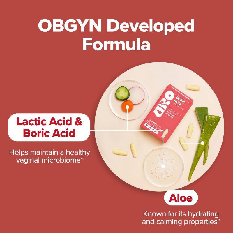slide 4 of 8, O Positiv URO Boric Acid Suppository - 12ct, 12 ct