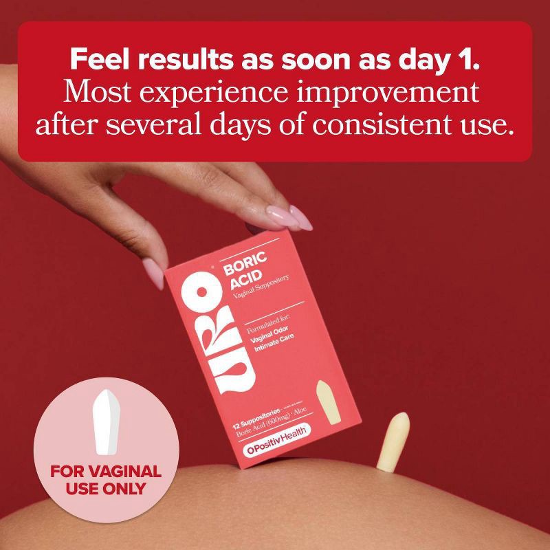 slide 5 of 8, O Positiv URO Boric Acid Suppository - 12ct, 12 ct