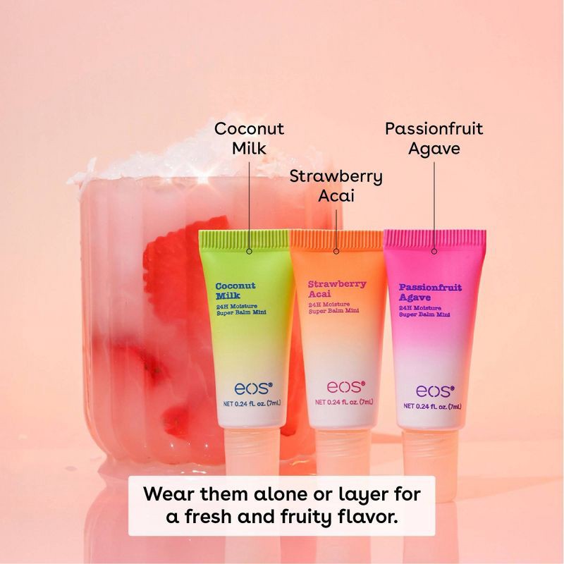 slide 3 of 6, eos 24H Moisture Super Balm Minis - Pink Paradise - 0.72 fl oz/3pk, 0.72 fl oz, 3 ct