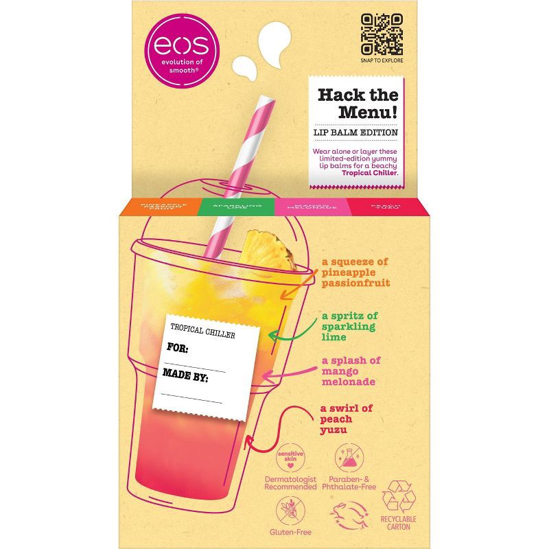 slide 2 of 7, eos Limited Edition Lip Balm Variety Pack - Tropical Chiller - 0.56oz/4pk, 0.56 oz, 4 ct