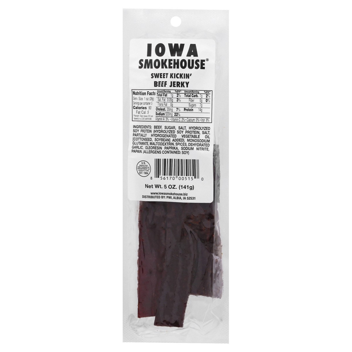 slide 6 of 12, Iowa Smokehouse Sweet Kickin' Beef Jerky 5 oz, 5 oz