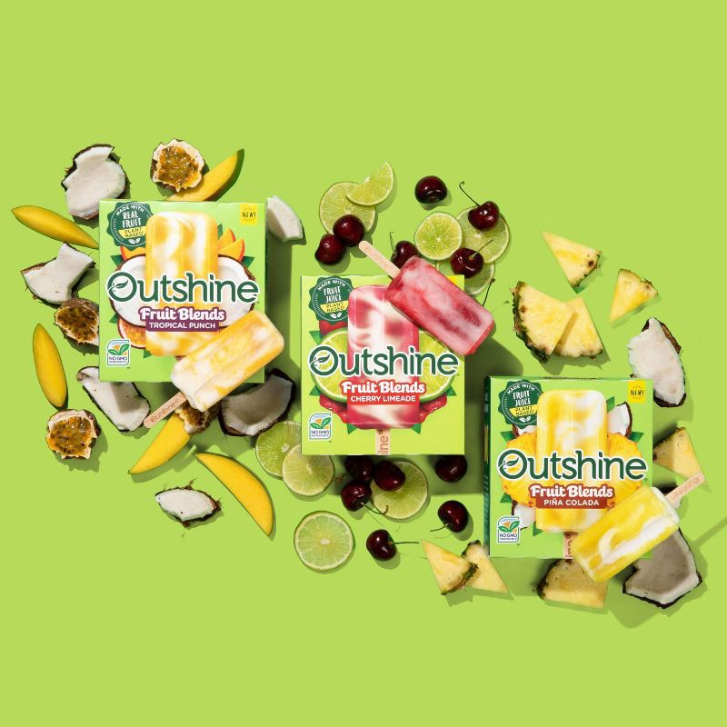 slide 4 of 10, Outshine Cherry Limeade Fruit Blends Frozen Fruit Bars - 15 fl oz/6ct, 15 fl oz, 6 ct