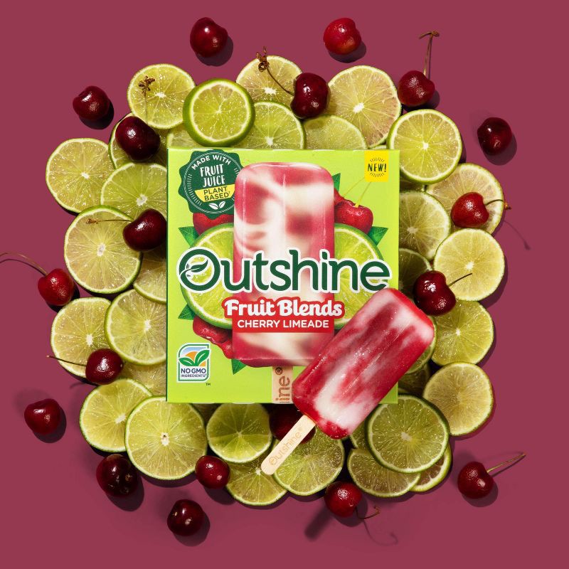 slide 5 of 10, Outshine Cherry Limeade Fruit Blends Frozen Fruit Bars - 15 fl oz/6ct, 15 fl oz, 6 ct