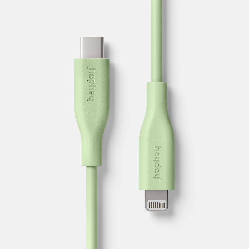 slide 1 of 3, 3' USB-C to USB-C Lightning Cable - heyday™ Matcha Green, 1 ct