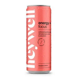 heywell Energy + Focus Strawberry Lemon Sparkling Water - 12 fl oz Can