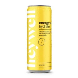 heywell Energy + Hydrate Lemon Fizz Sparkling Water - 12 fl oz Can