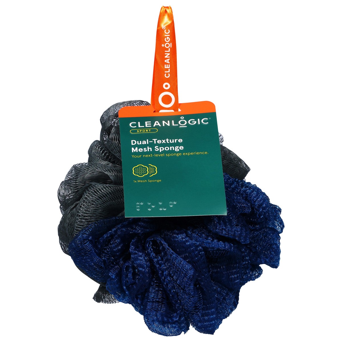 slide 3 of 4, cleanlogic 2-in-1 Bath Sponge, 1 ct