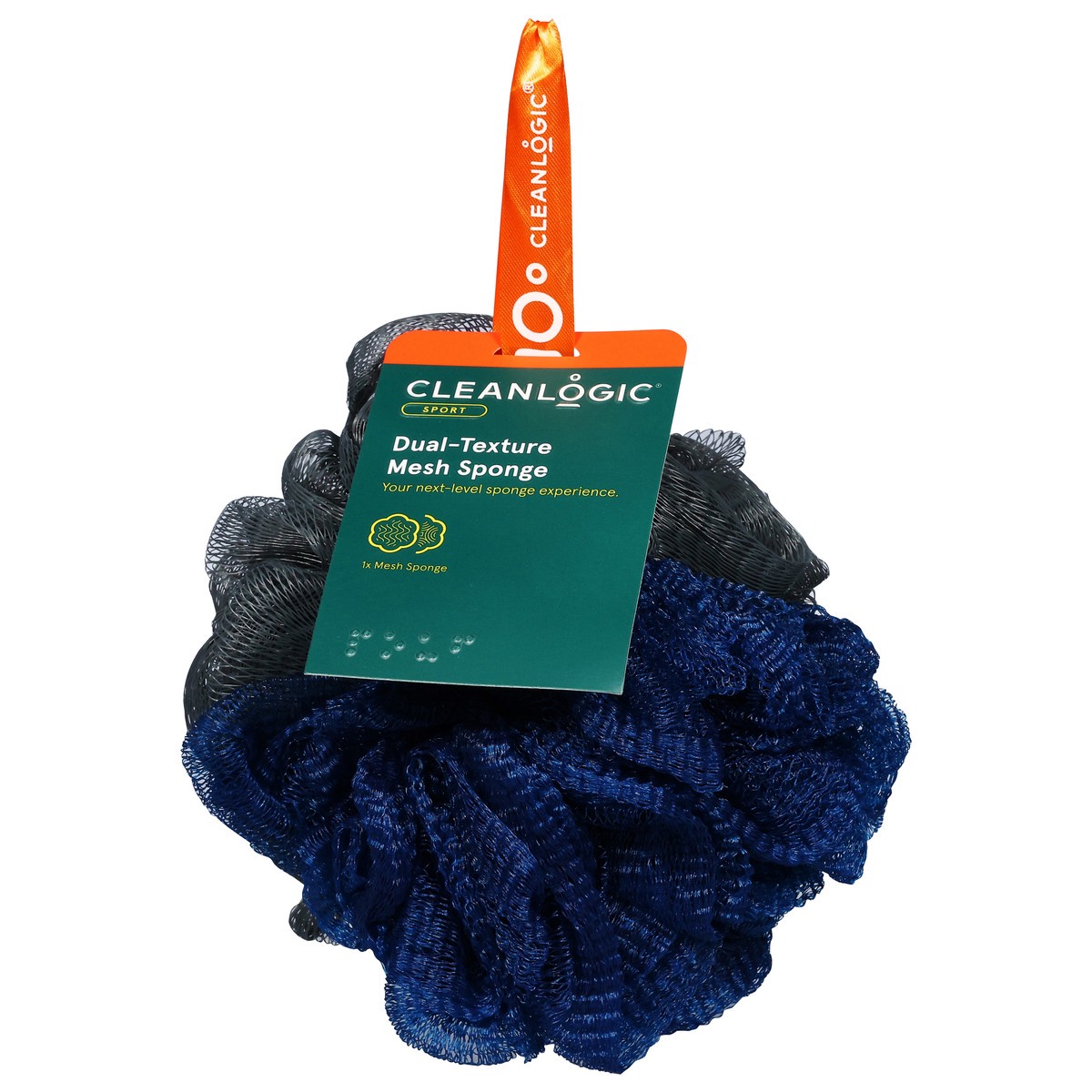 slide 2 of 4, cleanlogic 2-in-1 Bath Sponge, 1 ct