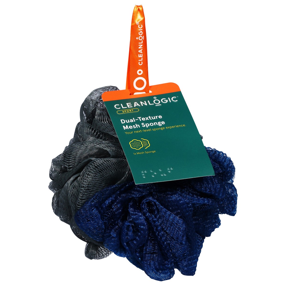 slide 4 of 4, cleanlogic 2-in-1 Bath Sponge, 1 ct