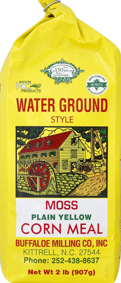 slide 4 of 5, Moss' Corn Meal Yellow Water Ground Style, 2 lb