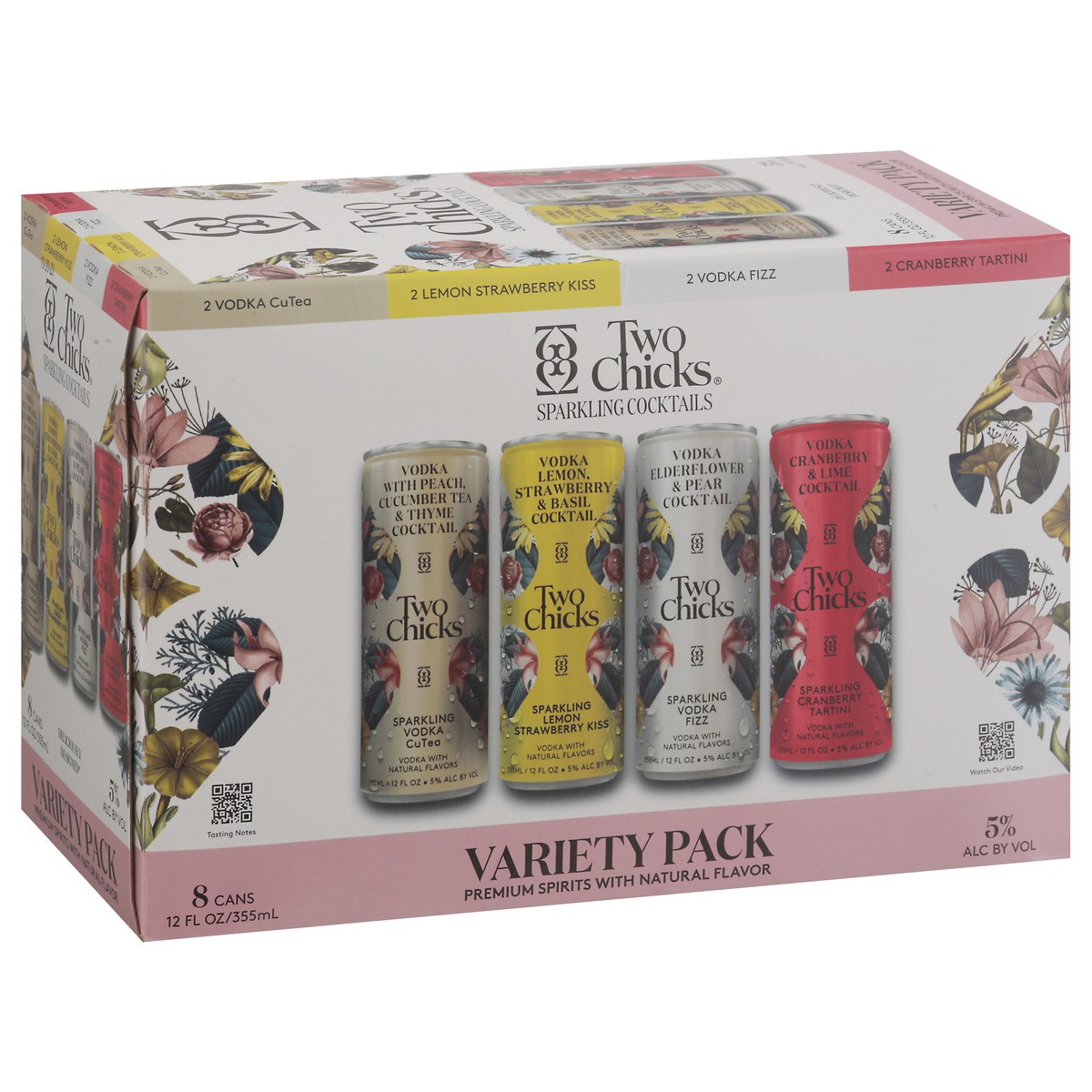 slide 3 of 11, Two Chicks Sparkling Cocktails Vodka Variety Pack 8 - 12 fl oz Cans, 8 ct; 12 oz