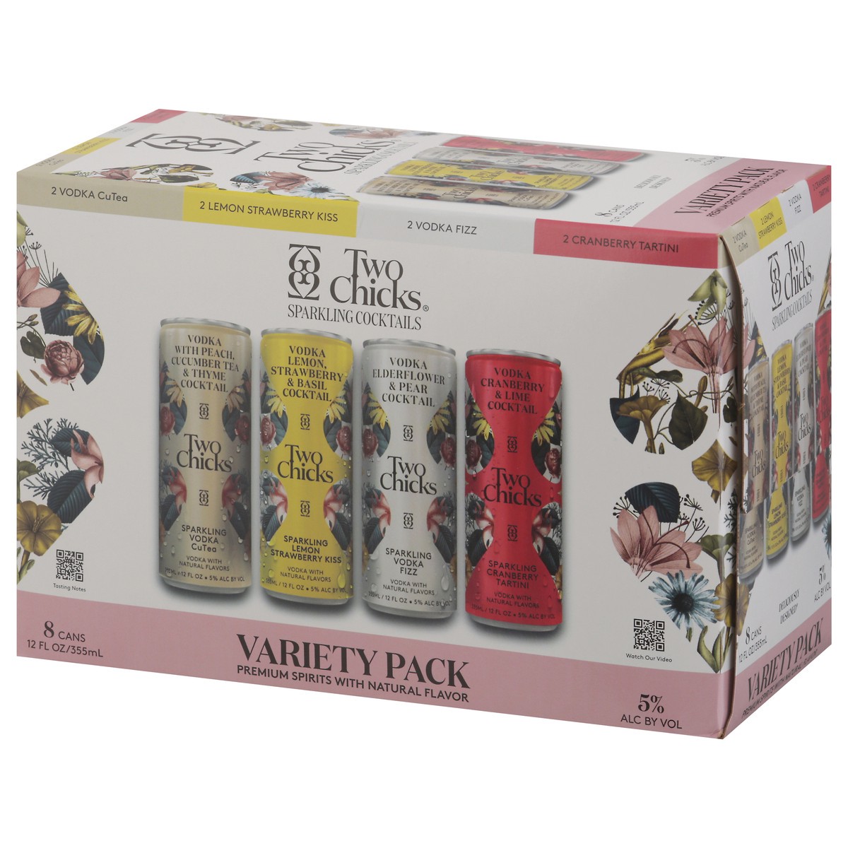 slide 5 of 11, Two Chicks Sparkling Cocktails Vodka Variety Pack 8 - 12 fl oz Cans, 8 ct; 12 oz