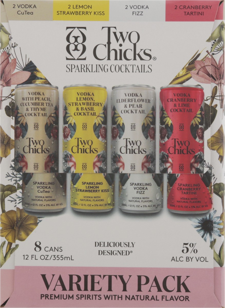 slide 9 of 11, Two Chicks Sparkling Cocktails Vodka Variety Pack 8 - 12 fl oz Cans, 8 ct; 12 oz