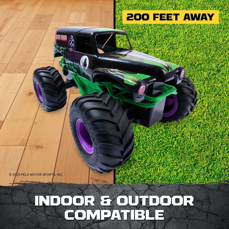slide 5 of 7, Monster Jam Smash and Bash Grave Digger Remote Control Vehicle 1:15 Scale, 1 ct