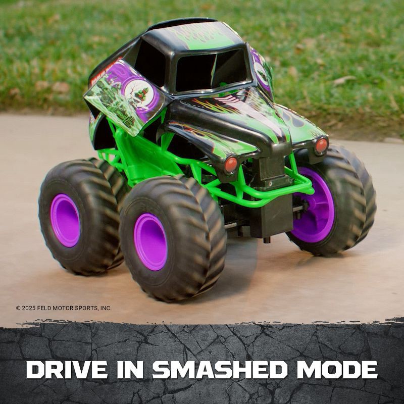 slide 7 of 7, Monster Jam Smash and Bash Grave Digger Remote Control Vehicle 1:15 Scale, 1 ct