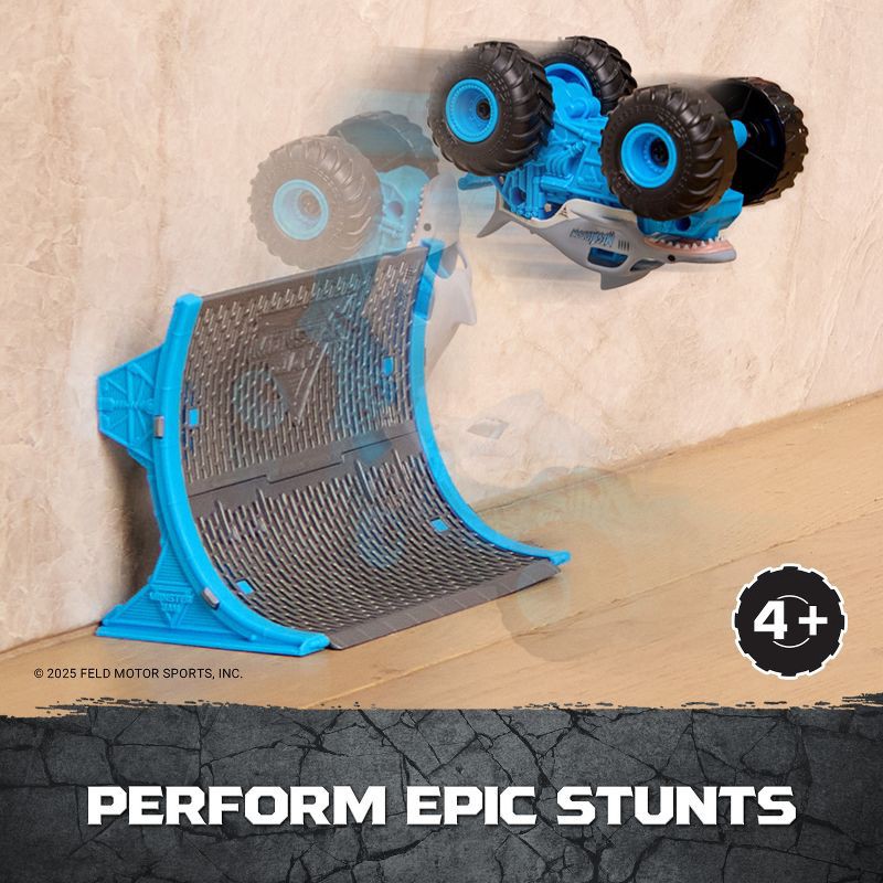 slide 2 of 8, Monster Jam Megalodon Remote Control Monster Truck with Ramp 1:64 Scale, 1 ct