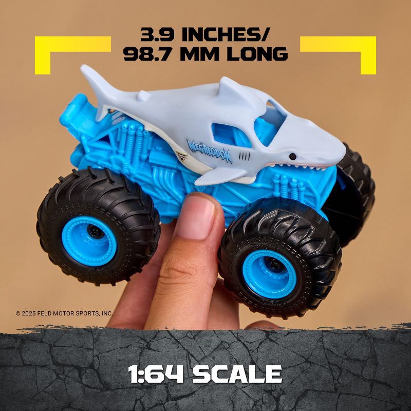 slide 3 of 8, Monster Jam Megalodon Remote Control Monster Truck with Ramp 1:64 Scale, 1 ct