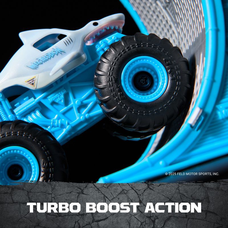 slide 4 of 8, Monster Jam Megalodon Remote Control Monster Truck with Ramp 1:64 Scale, 1 ct