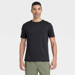 Men's Short Sleeve Performance T-Shirt - All In Motion™ Black XL: Moisture Wicking, Quick Dry, Jersey