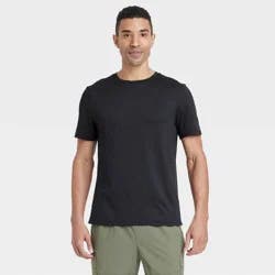 Men's Short Sleeve Performance T-Shirt - All In Motion™ Black XL: Moisture Wicking, Quick Dry, Jersey