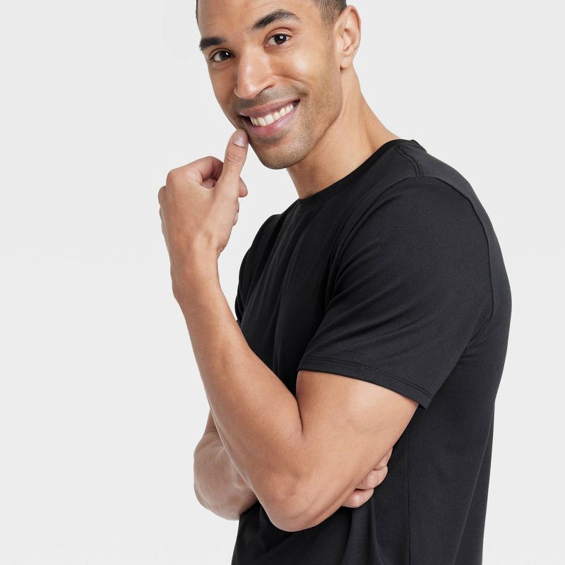 slide 3 of 3, Men's Short Sleeve Performance T-Shirt - All In Motion™ Black XXL: Recycled Polyester, Spandex, Moisture Wicking, Quick Drying, Jersey, 1 ct