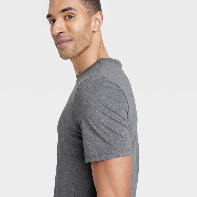 slide 3 of 3, Men's Short Sleeve Performance T-Shirt - All In Motion™ Heathered Gray L: Moisture Wicking, Quick Dry, Jersey, 1 ct
