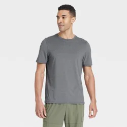 Men's Short Sleeve Performance T-Shirt - All In Motion™ Heathered Gray L: Moisture Wicking, Quick Dry, Jersey